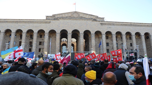 gurcistanda-binlerce-kisi-erken-secim-talebiyle-sokaklarda